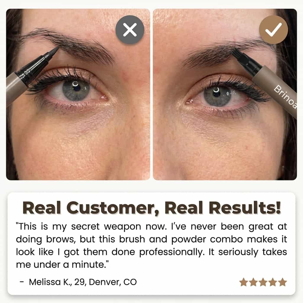 Waterproof Microblading Eyebrow Pen | Smudge Proof 4 Tip Fork Brow Pen For Natural Hair Like Strokes