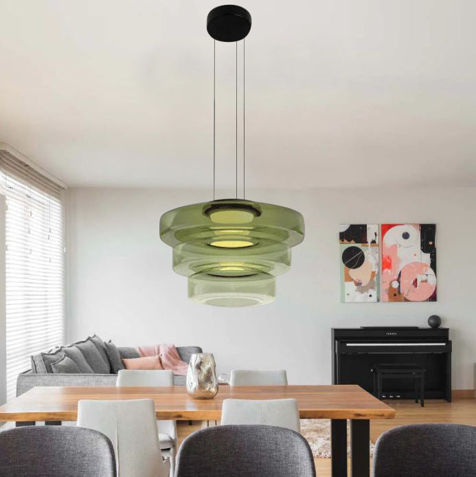 Glass Pendant Lamp | Bauhaus Style Hanging Light For Dining Rooms and Kitchen Island Counters