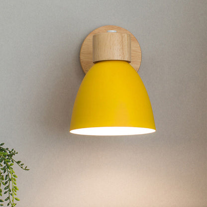 Minimalist Wall Sconce | Wood and Iron Macaron Wall Lamp For Bedsides, Hallways and Landings