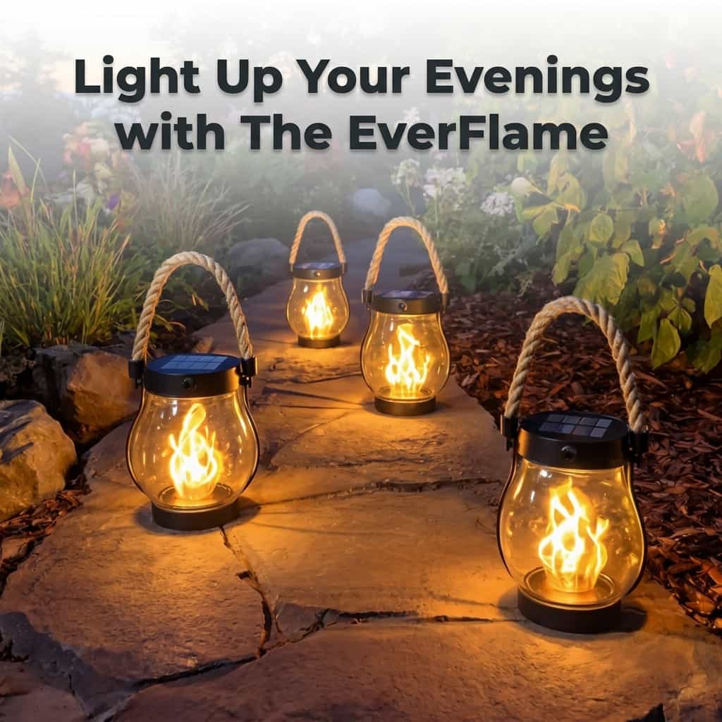 Emberlyn Solar Flame Lantern | Flickering LED Weatherproof Outdoor Garden Light For Patios and Paths