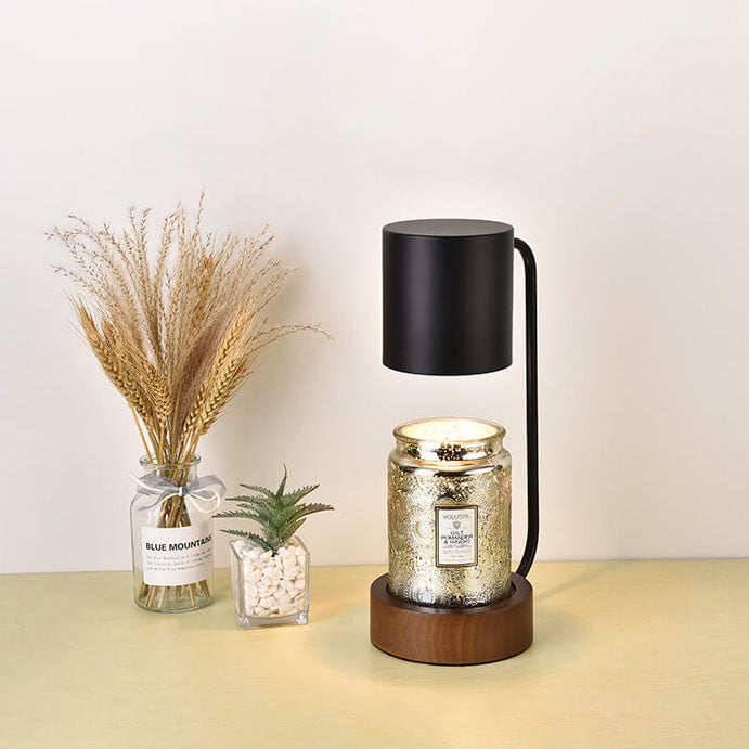 Japanese Minimalist Candle Warmer Lamp | Wooden Base Dimmable Wax Melter With Timer Control
