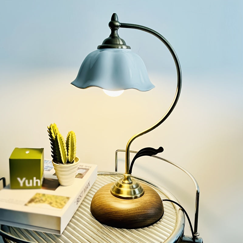 Vintage Goose Neck Table Lamp | Antique Brass USB Bedside Light With A Flexible Adjustable Arm