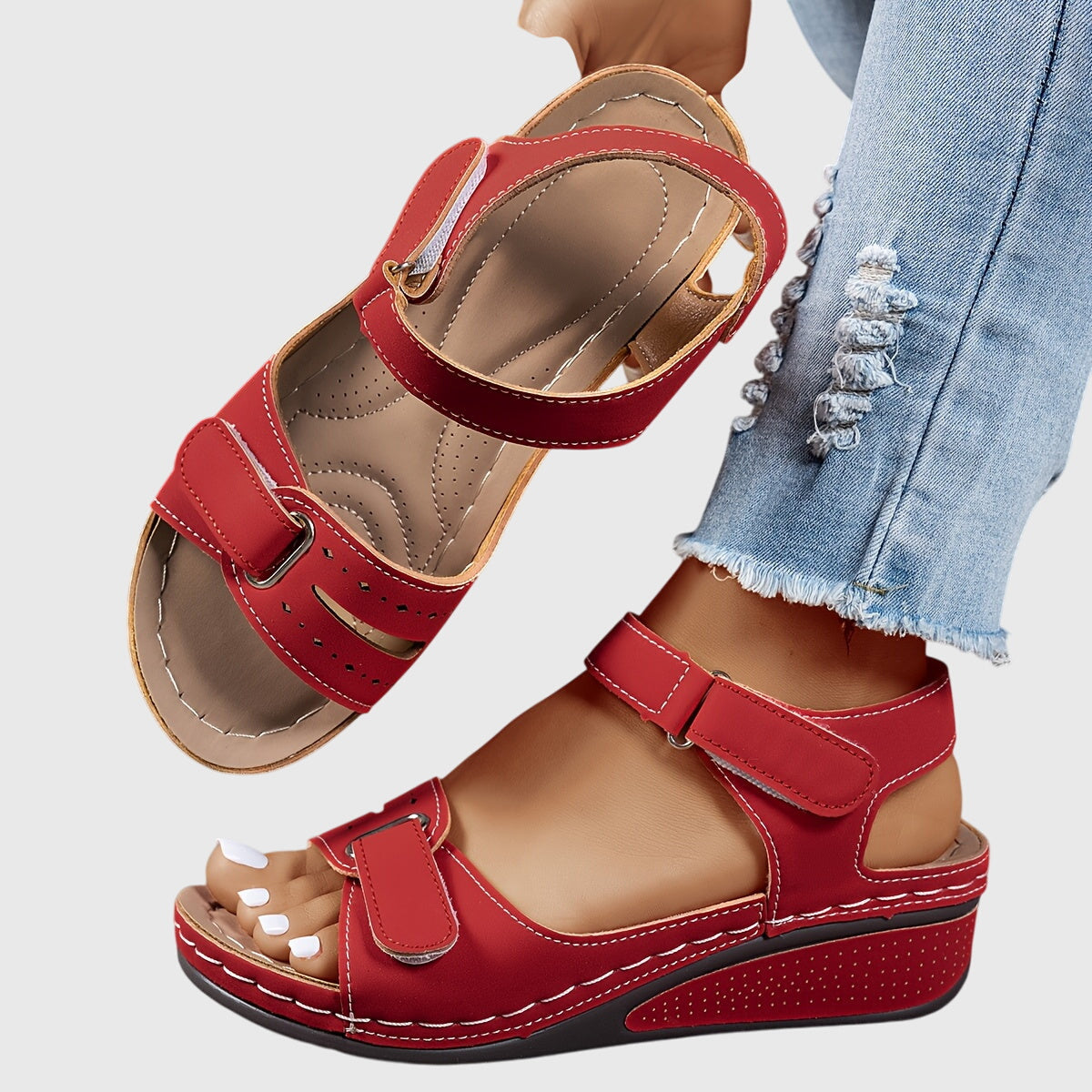 Crystal Embellished Comfort Flat Sandals