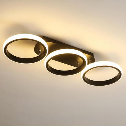 Modern LED Ceiling Light | Sleek Overlapping LED Ring Design In Two Or Three Ring Diameters
