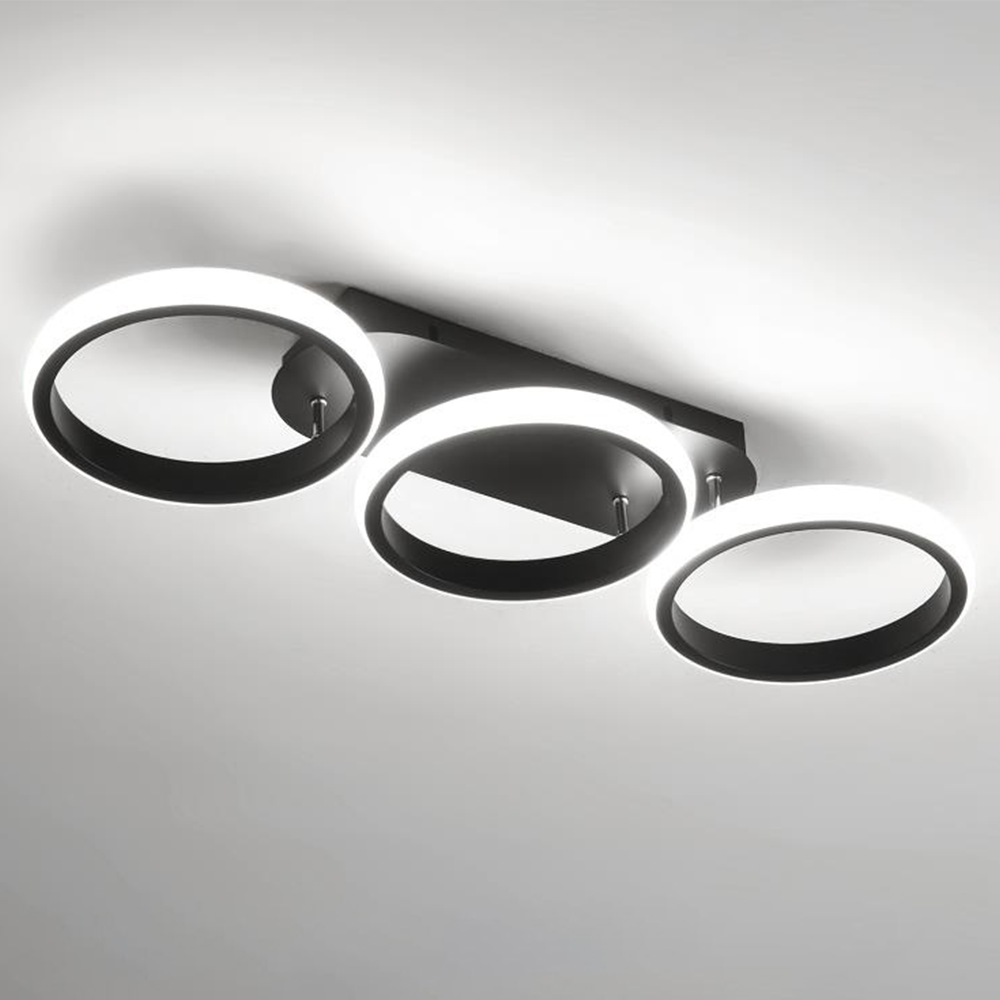 Modern LED Ceiling Light | Sleek Overlapping LED Ring Design In Two Or Three Ring Diameters