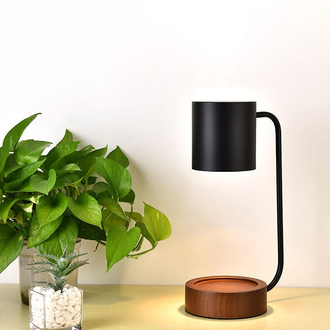 Japanese Minimalist Table Lamp | Wood and Metal Design For Bedsides, Studies and Console Tables