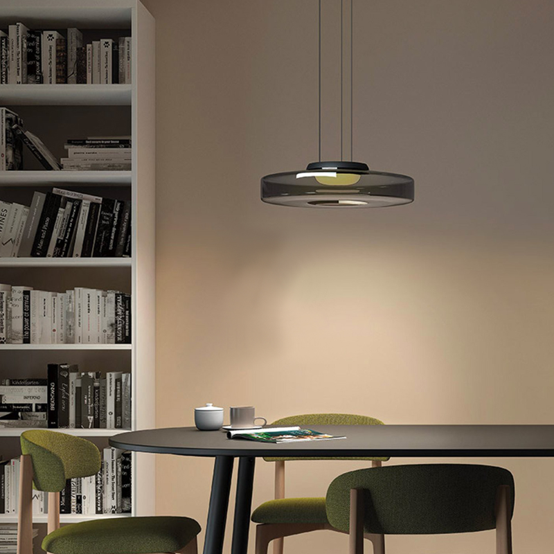 Glass Pendant Lamp | Bauhaus Style Hanging Light For Dining Rooms and Kitchen Island Counters