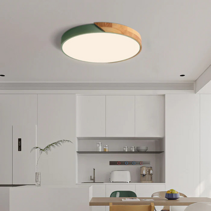 LED Ceiling Light | Modern Nordic Wooden Flush Mount Fixture For Bedrooms, Halls and Landings