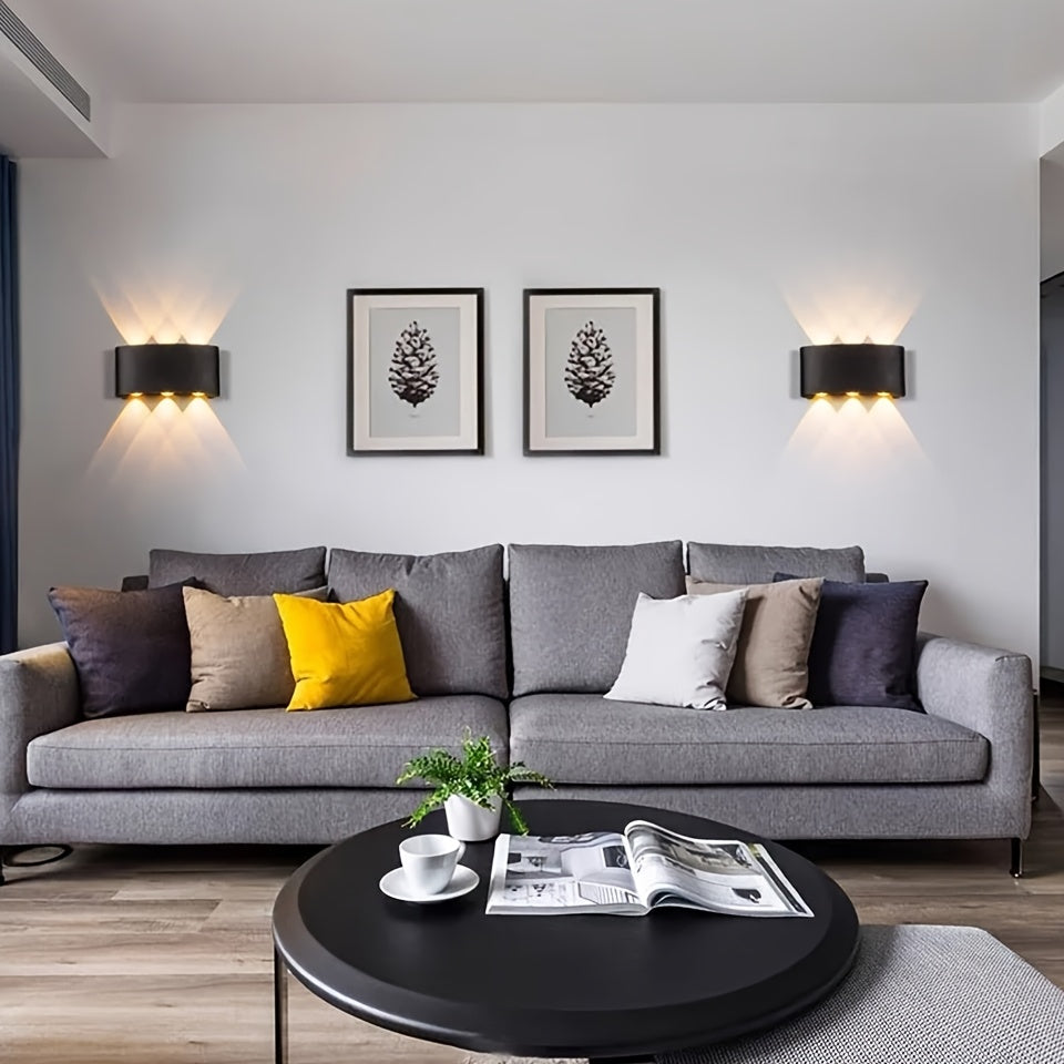 Modern Dual Beam LED Wall Light | Indoor and Outdoor IP55 Rated Up and Down Metal Wall Sconce