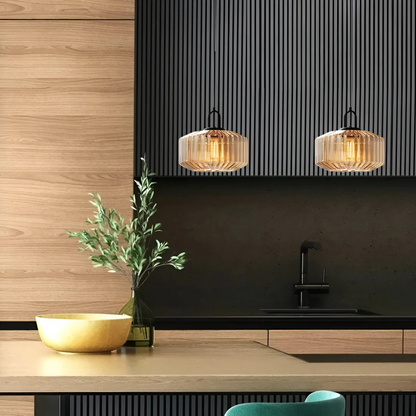 Calindra Glass Pendant Light | Retro Coloured Glass Ceiling Lamp For Kitchens, Bars and Islands