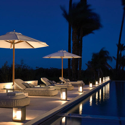 Modern Square Outdoor LED Light | Minimalist Waterproof Solar Powered Landscape Garden Fixture