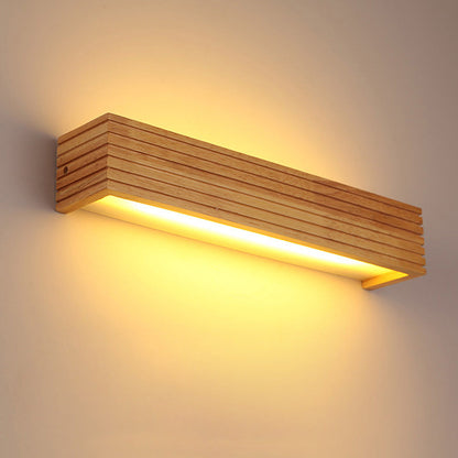 Modern Wooden LED Wall Lamp | Minimalist Bedroom and Living Room Bar Light In Two Bar Sizes