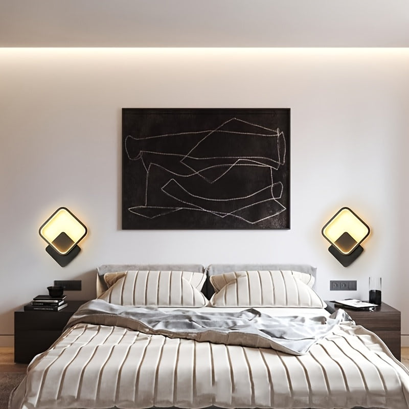 Modern Square LED Wall Lamp | Minimalist Geometric Wall Fixture In A Black or White Finish