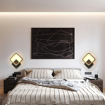 Modern Square LED Wall Lamp | Minimalist Geometric Wall Fixture In A Black or White Finish