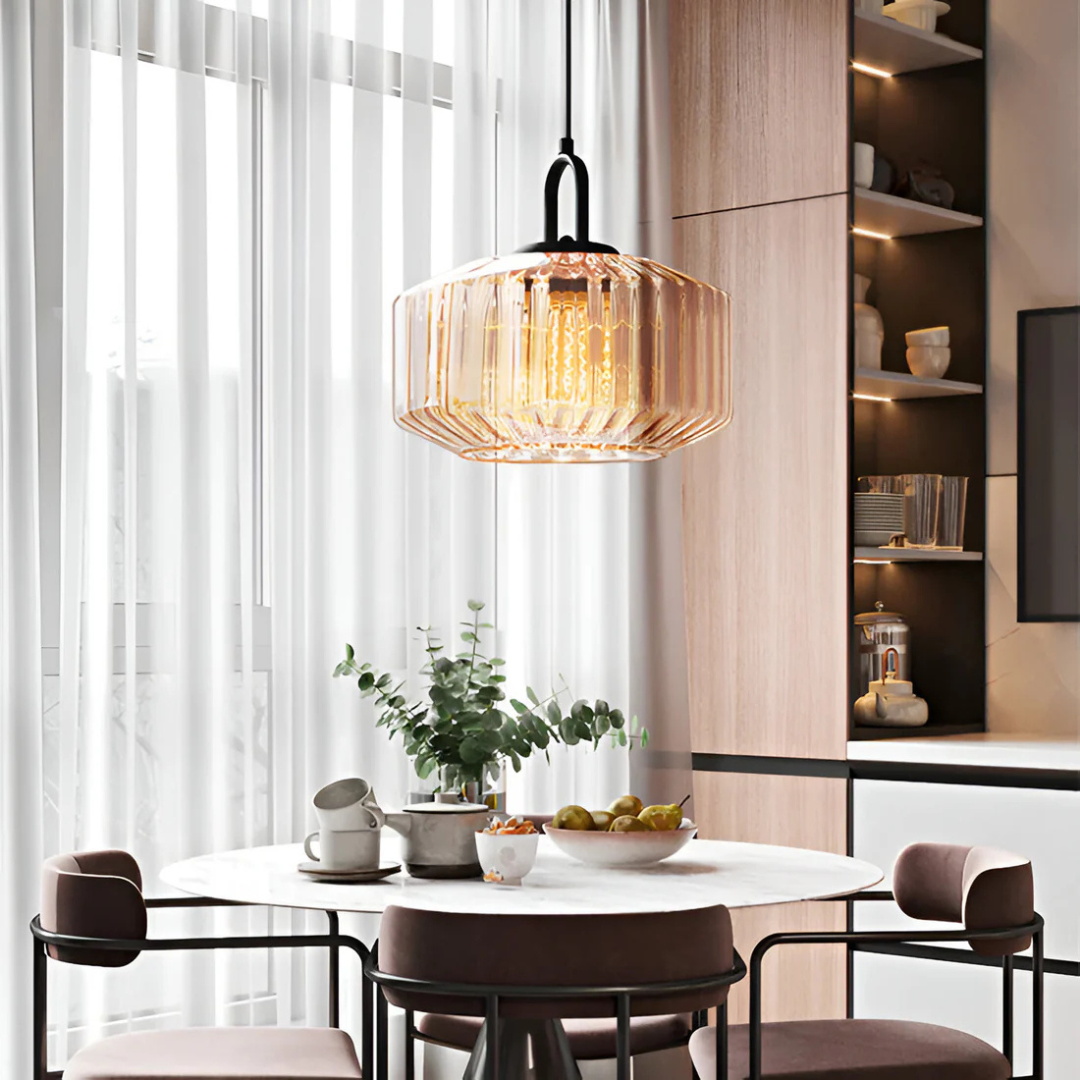 Calindra Glass Pendant Light | Retro Coloured Glass Ceiling Lamp For Kitchens, Bars and Islands