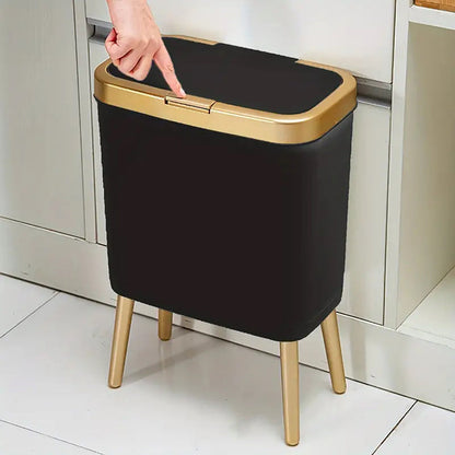 15L Odour Sealing Trash Can With Elevated Legs | Modern Waste Bin For Kitchens and Bathrooms