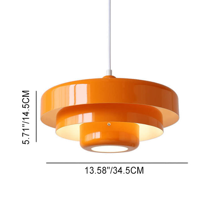 Nordic Vintage Layered Pendant Lamp | Modern Retro Hanging Light In Three Shade Colourways