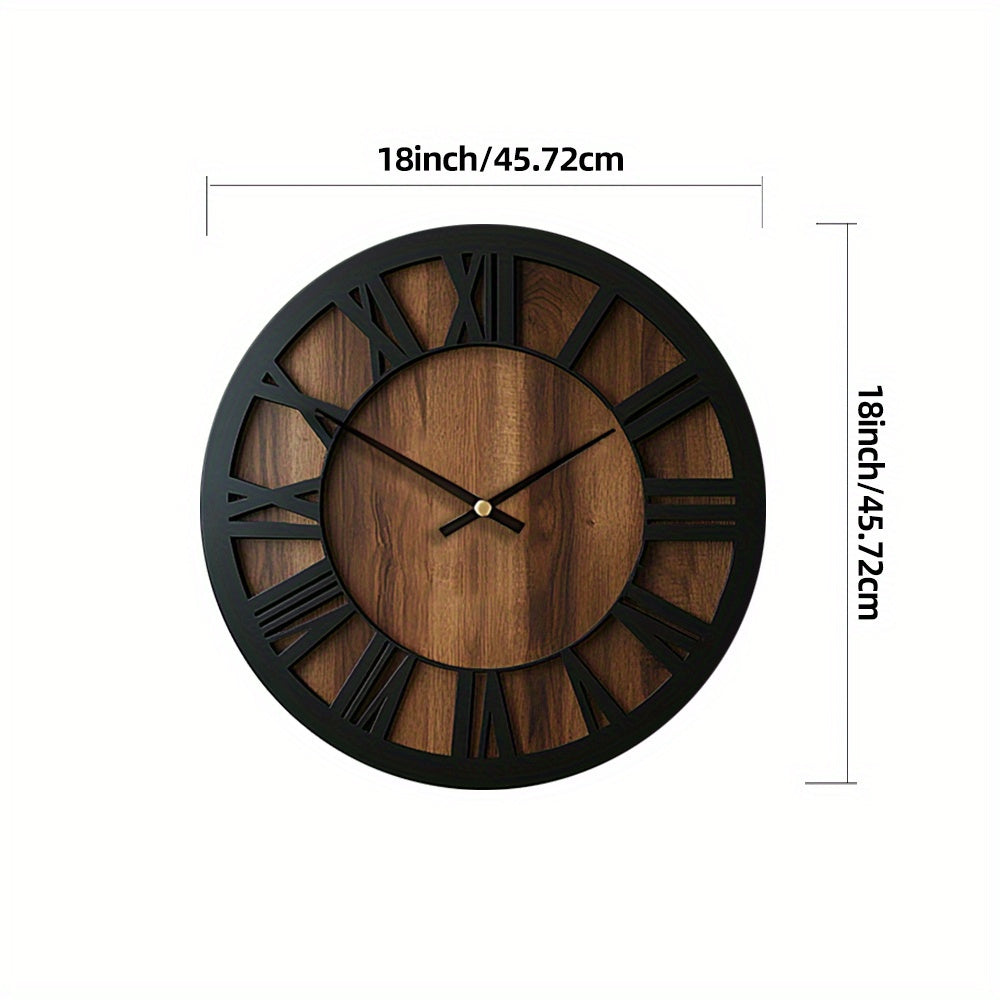 Vintage Wooden Wall Clock | Roman Numeral Design In Three Different Natural Timber Face Sizes