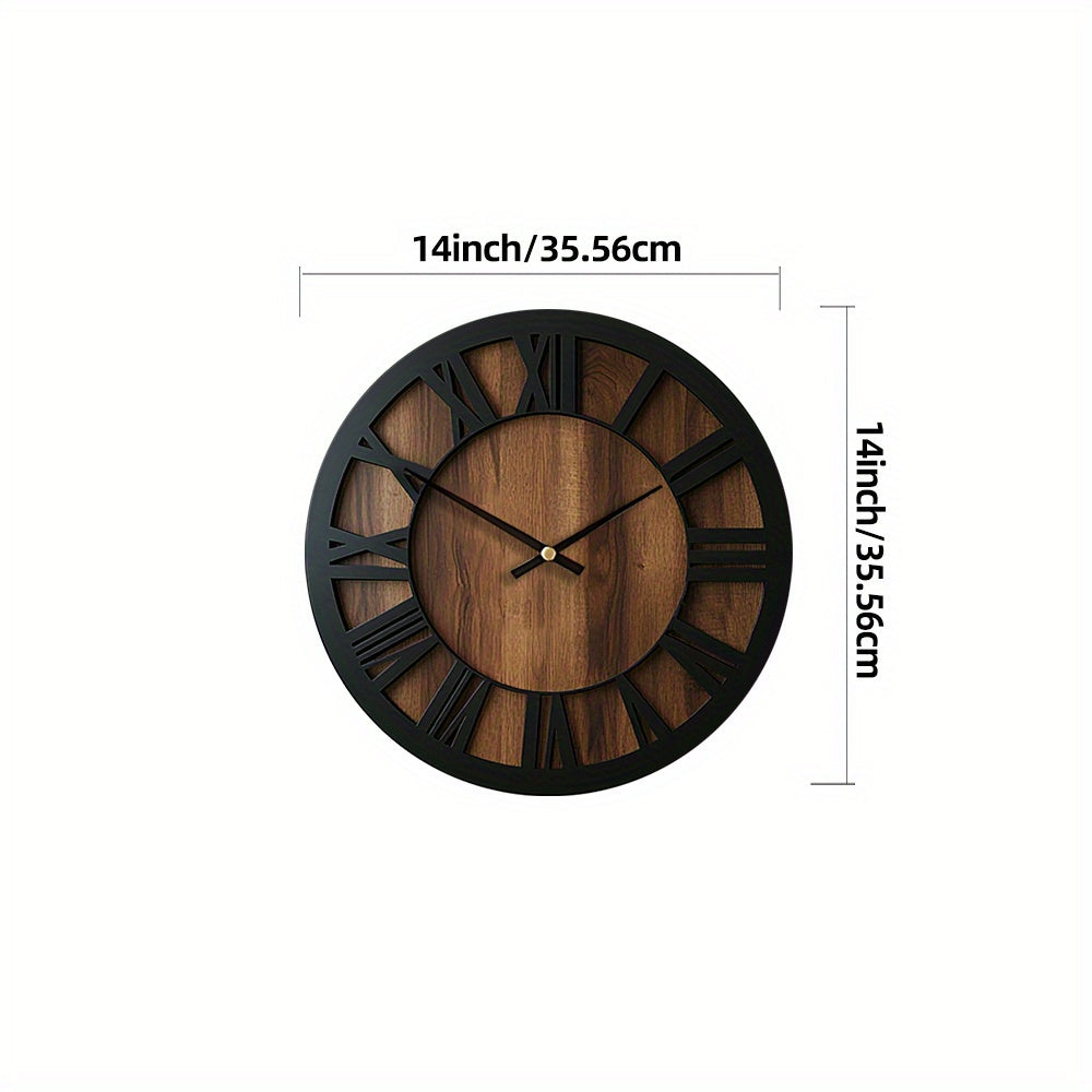 Vintage Wooden Wall Clock | Roman Numeral Design In Three Different Natural Timber Face Sizes