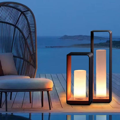 Modern Square Outdoor LED Light | Minimalist Waterproof Solar Powered Landscape Garden Fixture