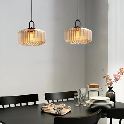 Calindra Glass Pendant Light | Retro Coloured Glass Ceiling Lamp For Kitchens, Bars and Islands