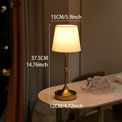 Dimmable Cordless Table Lamp | USB Rechargeable Portable Light In Black or Gold Metal Finish