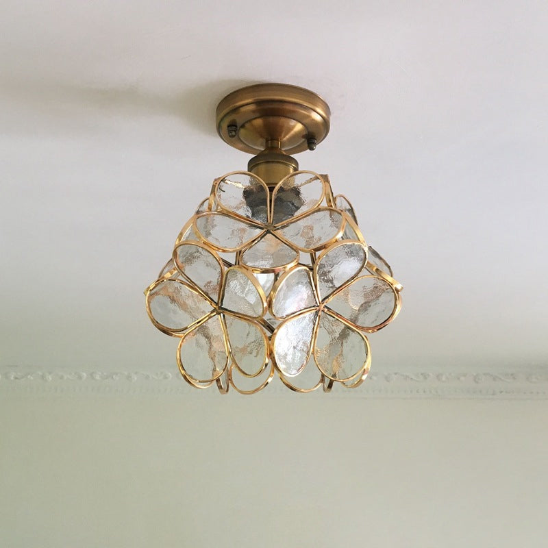 Retro Flower Ceiling Light | Colourful Vintage Inspired PVC Flush Mount In Four Bold Colours