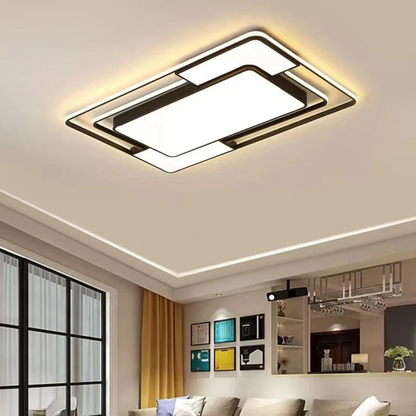 Remote Controlled LED Ceiling Light | Modern Geometric Flush Mount For Living Room Ceilings