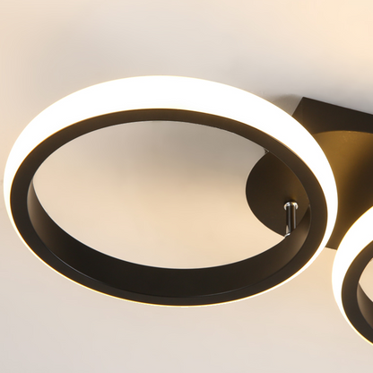 Modern LED Ceiling Light | Sleek Overlapping LED Ring Design In Two Or Three Ring Diameters