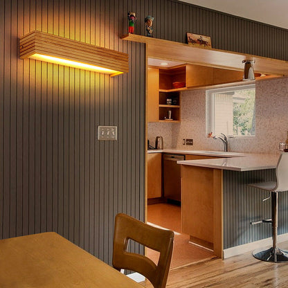 Modern Wooden LED Wall Lamp | Minimalist Bedroom and Living Room Bar Light In Two Bar Sizes