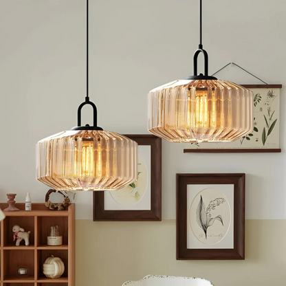 Calindra Glass Pendant Light | Retro Coloured Glass Ceiling Lamp For Kitchens, Bars and Islands