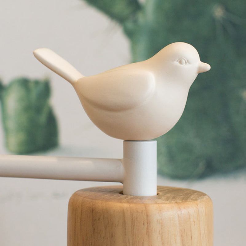 Nordic Wooden Bird Wall Lamp | Solid Wood and Iron LED Bedside Sconce With A Bulb Included
