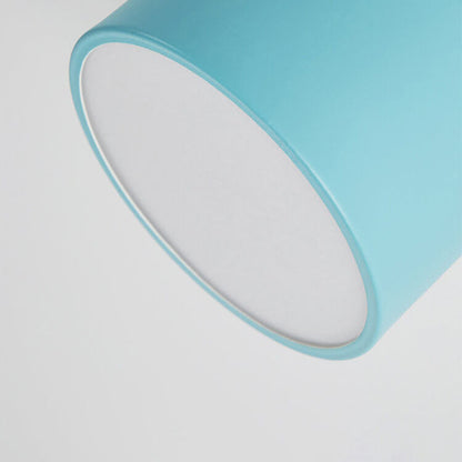 Scandinavian Macaron LED Ceiling Light | Wooden Accent Flush Mount In Seven Soft Macaron Colours