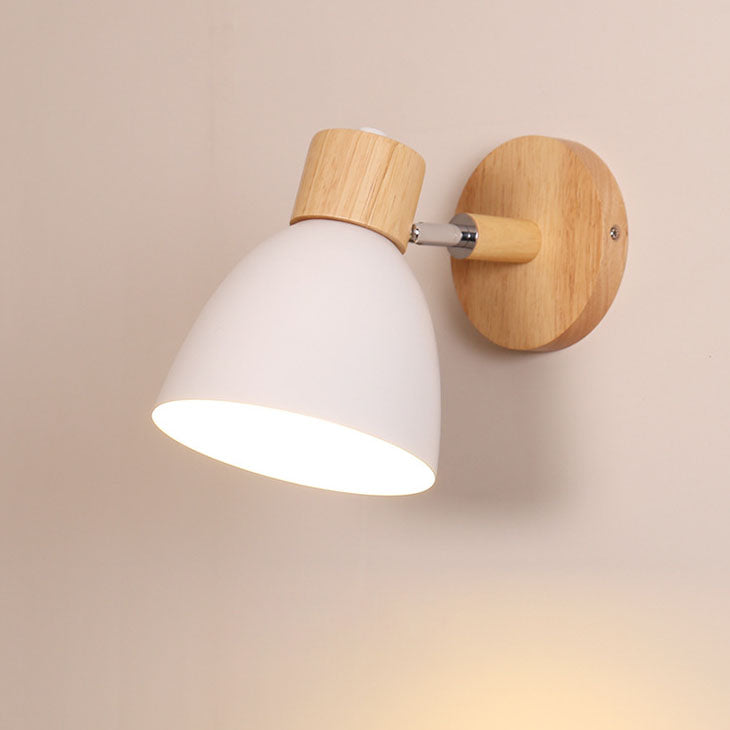 Minimalist Wall Sconce | Wood and Iron Macaron Wall Lamp For Bedsides, Hallways and Landings