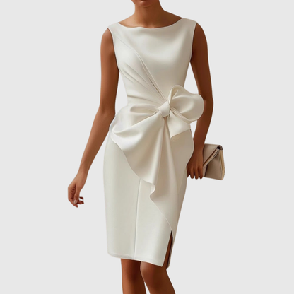 Ainsley Boat Neck Sleeveless Midi Dress