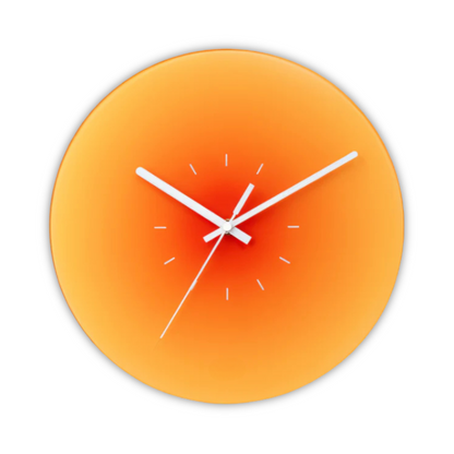 Sunset Glass Wall Clock | Modern Gradient Tempered Glass Design In Three Bold Colour Options