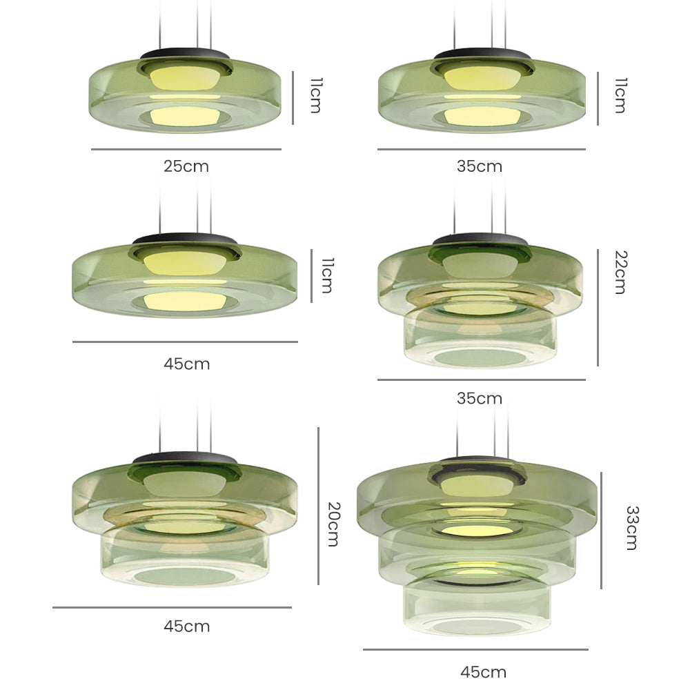 Glass Pendant Lamp | Bauhaus Style Hanging Light For Dining Rooms and Kitchen Island Counters