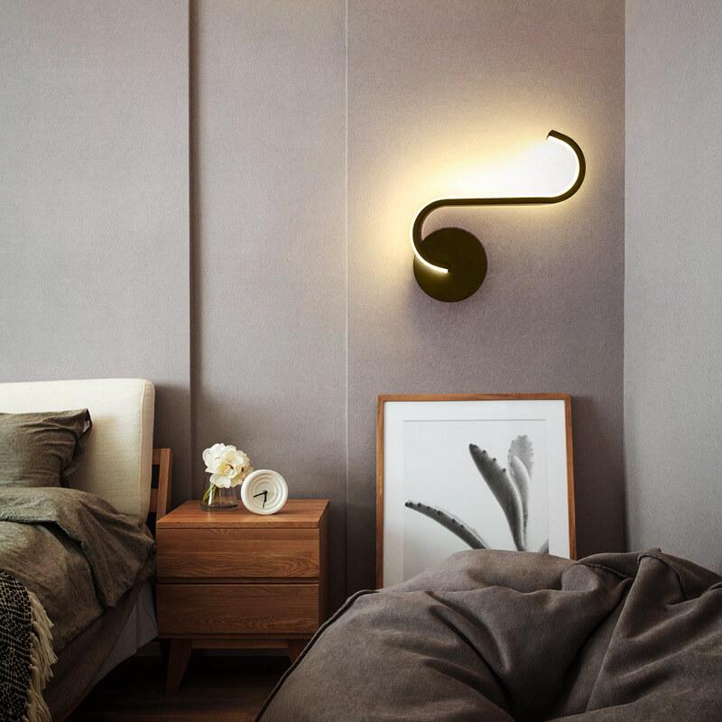 Curves Line LED Wall Light | Modern Minimalist Arc Design In Three Shapes and Two Finishes