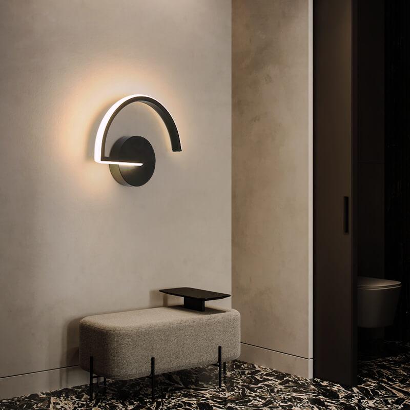 Curves Line LED Wall Light | Modern Minimalist Arc Design In Three Shapes and Two Finishes