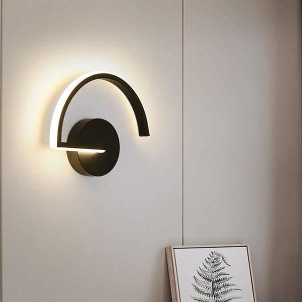 Curves Line LED Wall Light | Modern Minimalist Arc Design In Three Shapes and Two Finishes