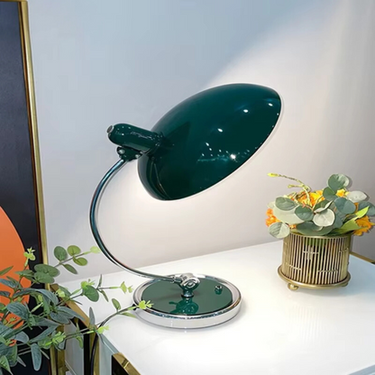 Fjordarc Table Lamp | Bauhaus Inspired Curved Metal Arc Lamp For Desks and Bedside Side Tables