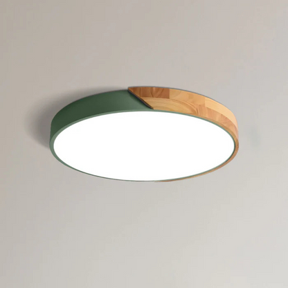 LED Ceiling Light | Modern Nordic Wooden Flush Mount Fixture For Bedrooms, Halls and Landings