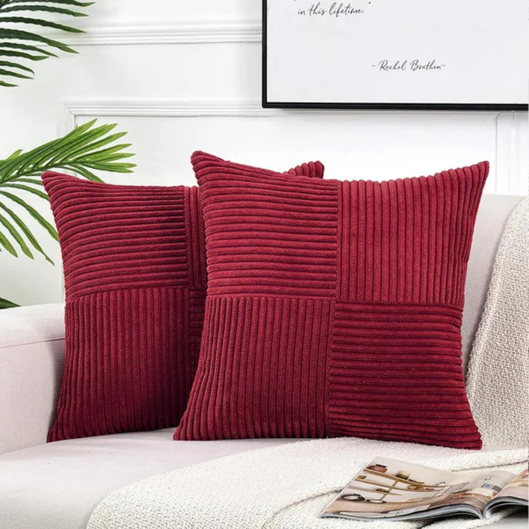 Corduroy Cushion Covers | Luxury Striped Throw Pillow Covers For Sofas, Beds and Armchairs