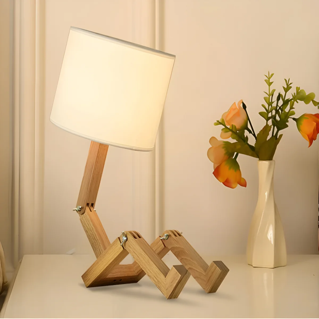 Bendra Table Lamp | Flexible Wooden Design Light For Desks, Bedsides and Warm Timber Sideboards