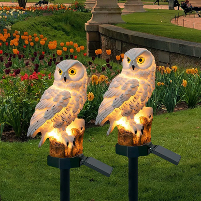 Solar Owl Garden Stake Light | Decorative Outdoor Pathway Lamp For Borders and Flower Beds