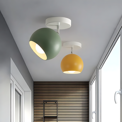 Nordic Macaron Ceiling Light | Modern Round Aluminium Flush Lamp For Small Rooms and Halls