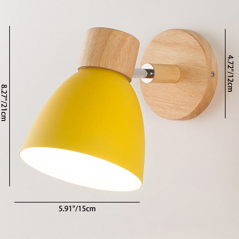 Minimalist Wall Sconce | Wood and Iron Macaron Wall Lamp For Bedsides, Hallways and Landings