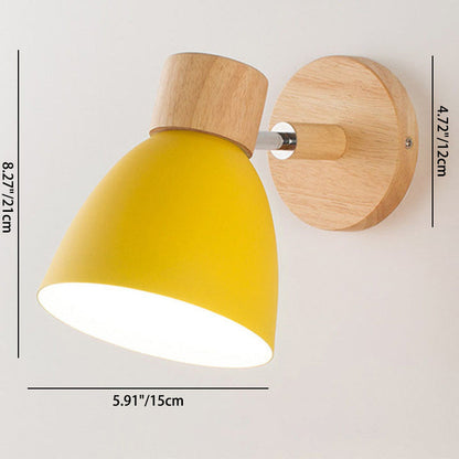 Minimalist Wall Sconce | Wood and Iron Macaron Wall Lamp For Bedsides, Hallways and Landings