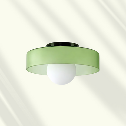 Modern LED Ceiling Light | Stylish Round Glass Flush Mount In Six Soft Glass Shade Colours