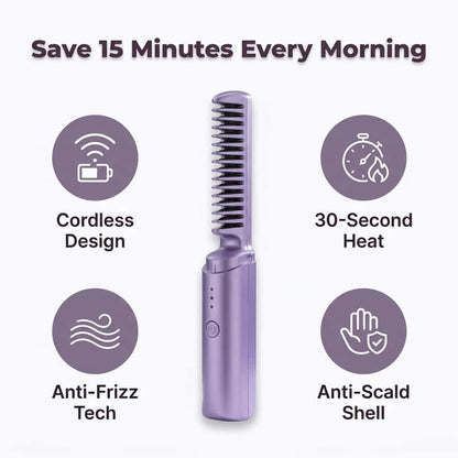 Glosswand Portable Hair Straightener | Compact Fast Heat Travel Flat Iron For Fringes and Touch Ups